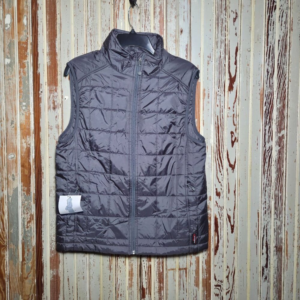Lands' End Packable Puffer Vest Grey Primaloft Men's Small Lightweight
